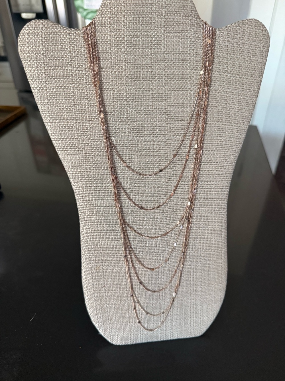 Multi-Strand Rose Gold Layered Necklace - Women Jewelry